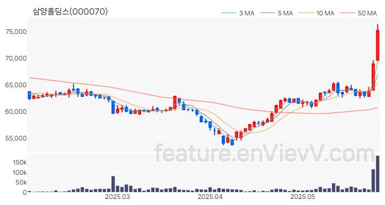 [특징주 분석] 삼양홀딩스 주가 차트 (2025.05.29)