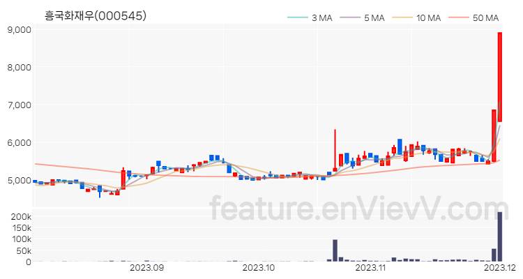 [특징주 분석] 흥국화재우 주가 차트 (2023.12.01)