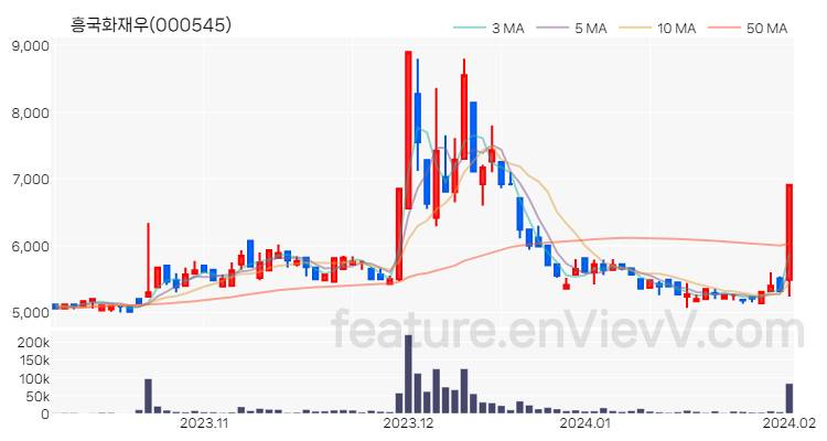 [특징주 분석] 흥국화재우 주가 차트 (2024.02.01)