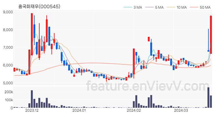 [특징주] 흥국화재우 주가와 차트 분석 2024.03.20