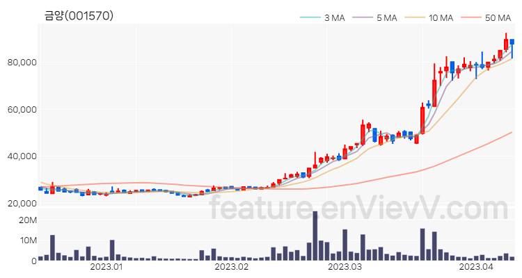 [특징주] 금양 주가와 차트 분석 2023.04.11