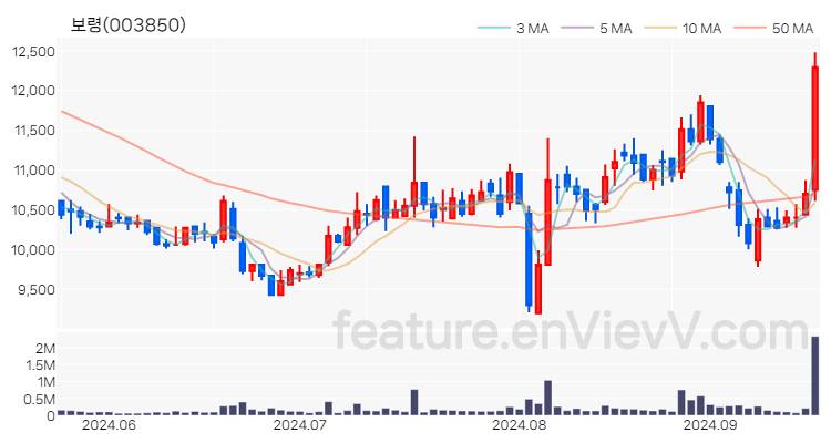 [특징주 분석] 보령 주가 차트 (2024.09.20)