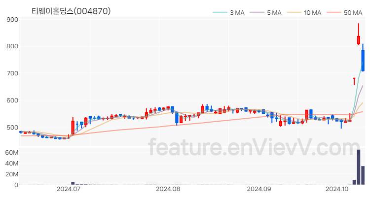 [특징주 분석] 티웨이홀딩스 주가 차트 (2024.10.14)