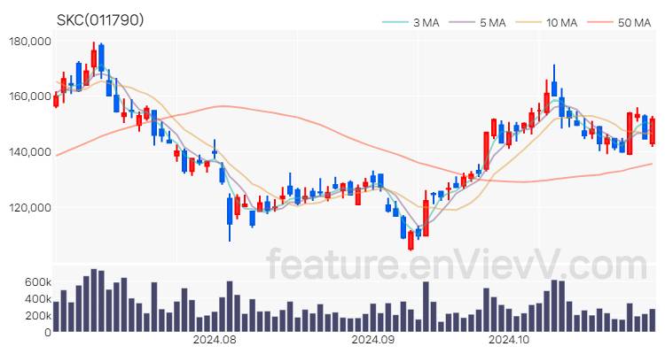 [특징주] SKC 주가와 차트 분석 2024.10.31