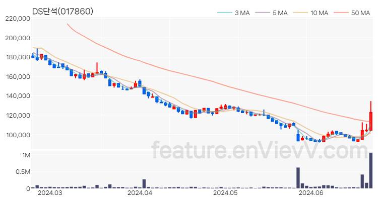 [특징주 분석] DS단석 주가 차트 (2024.06.24)