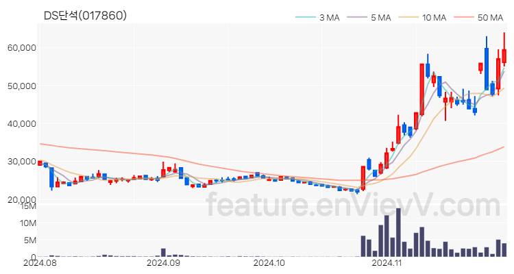 [특징주] DS단석 주가와 차트 분석 2024.11.29