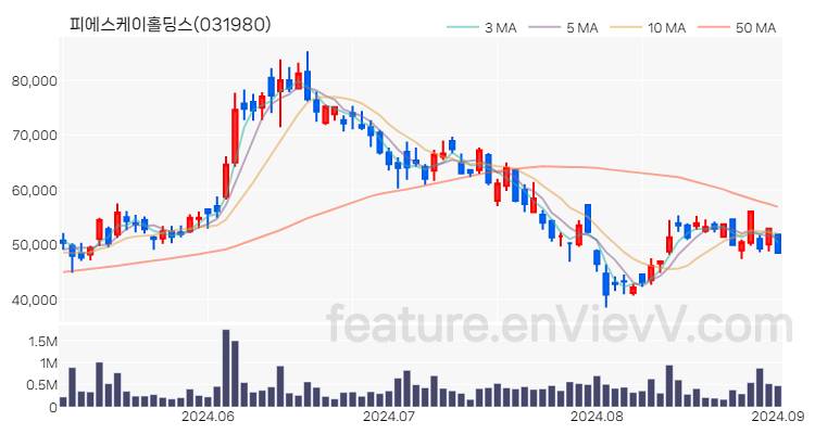 [특징주 분석] 피에스케이홀딩스 주가 차트 (2024.09.02)