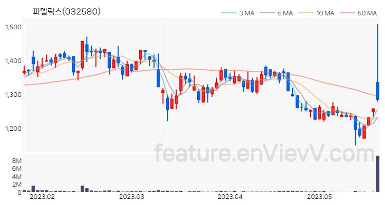 [특징주] 피델릭스 주가와 차트 분석 2023.05.22