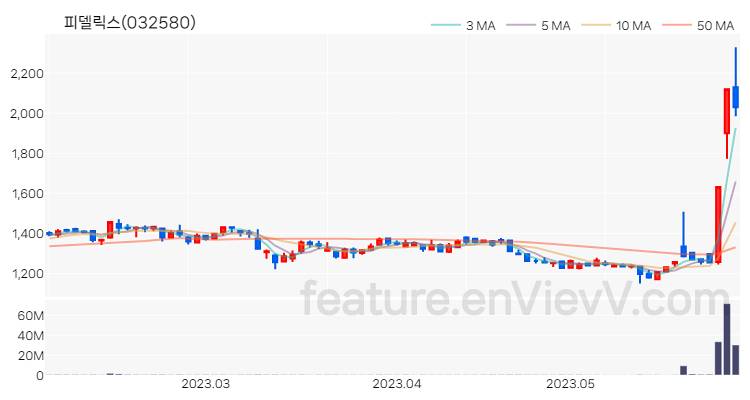 [특징주] 피델릭스 주가와 차트 분석 2023.05.31