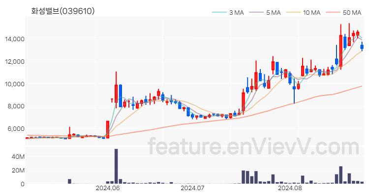 [특징주] 화성밸브 주가와 차트 분석 2024.08.28