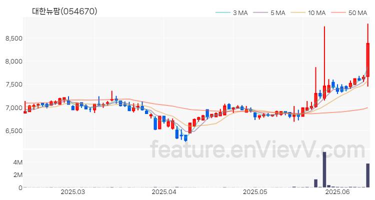 [특징주 분석] 대한뉴팜 주가 차트 (2025.06.13)