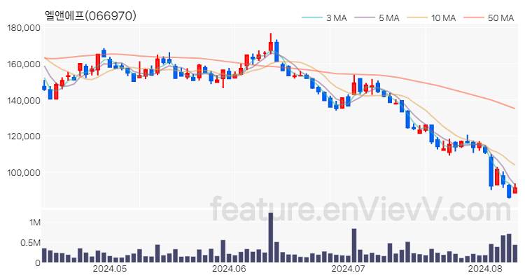 [특징주 분석] 엘앤에프 주가 차트 (2024.08.09)