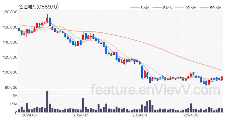 [특징주 분석] 엘앤에프 주가 차트 (2024.09.23)