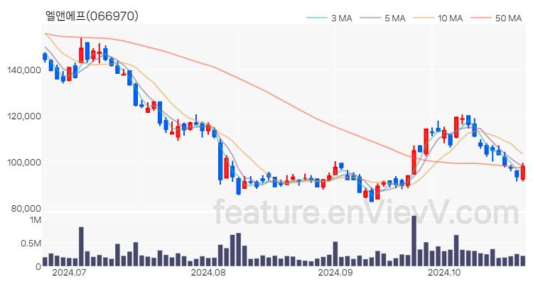 [특징주] 엘앤에프 주가와 차트 분석 2024.10.23