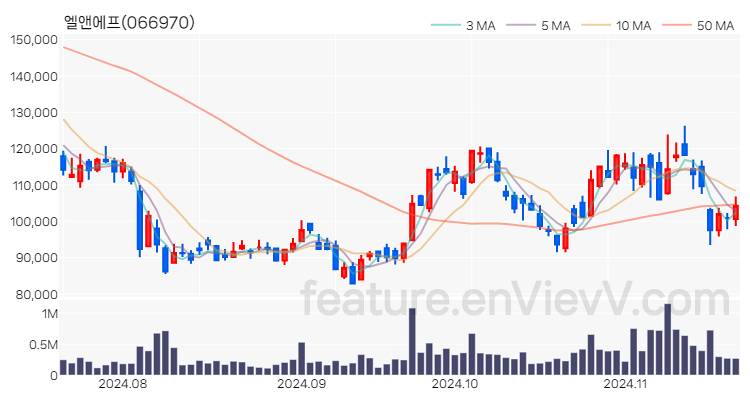 [특징주] 엘앤에프 주가와 차트 분석 2024.11.20