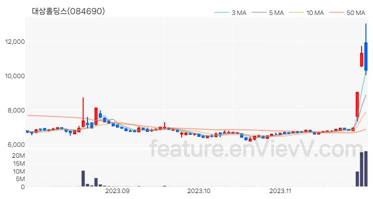 [특징주 분석] 대상홀딩스 주가 차트 (2023.11.29)