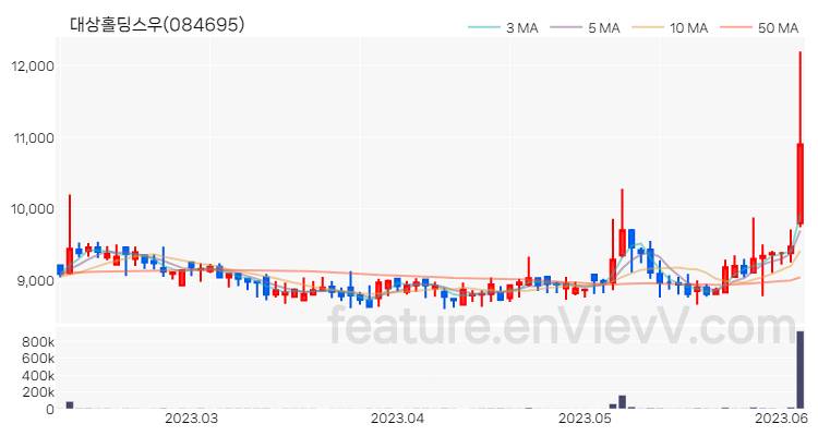 [특징주 분석] 대상홀딩스우 주가 차트 (2023.06.07)