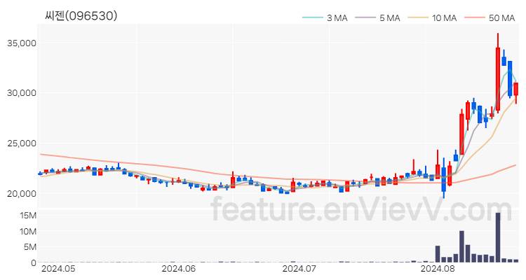 [특징주] 씨젠 주가와 차트 분석 2024.08.22
