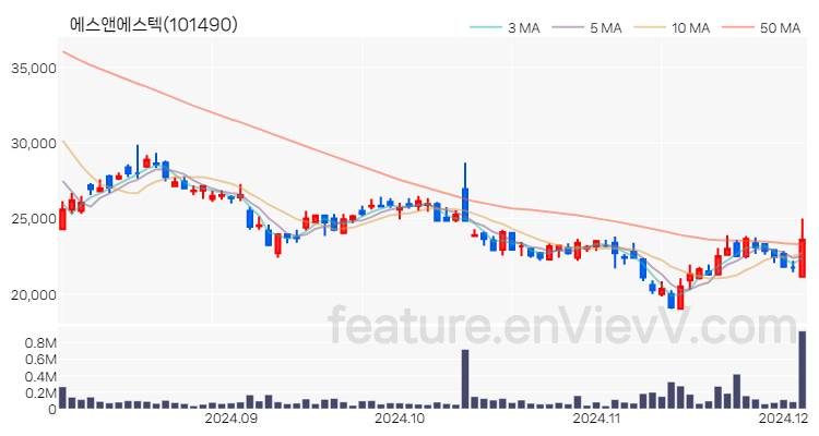 [특징주] 에스앤에스텍 주가와 차트 분석 2024.12.04