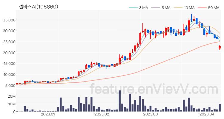 [특징주] 셀바스AI 주가와 차트 분석 2023.04.10