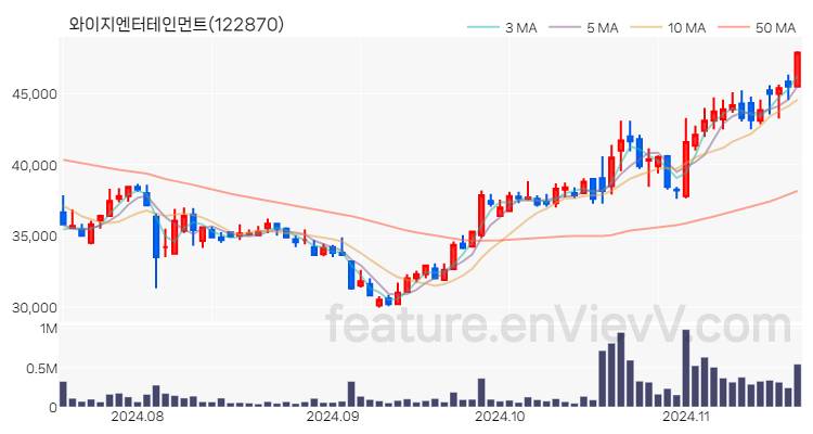 [특징주] 와이지엔터테인먼트 주가와 차트 분석 2024.11.19