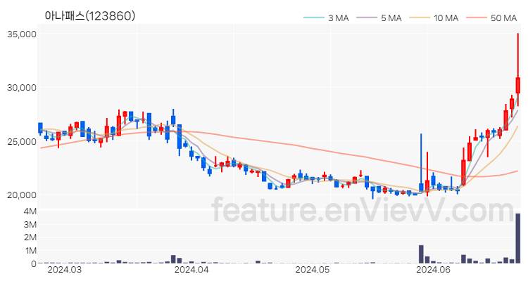 [특징주 분석] 아나패스 주가 차트 (2024.06.24)