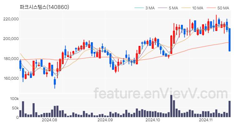 [특징주] 파크시스템스 주가와 차트 분석 2024.11.14