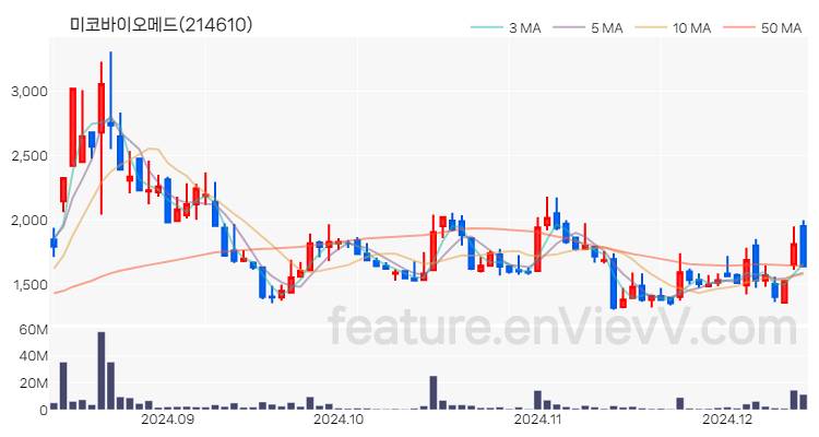 [특징주] 미코바이오메드 주가와 차트 분석 2024.12.12