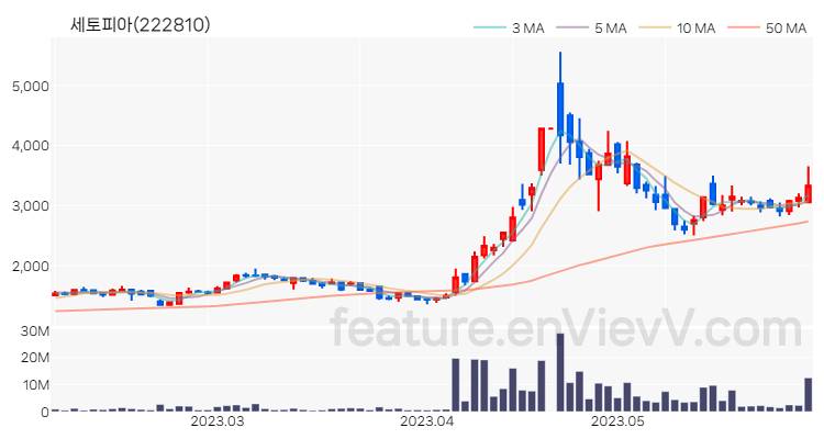 [특징주] 세토피아 주가와 차트 분석 2023.06.01