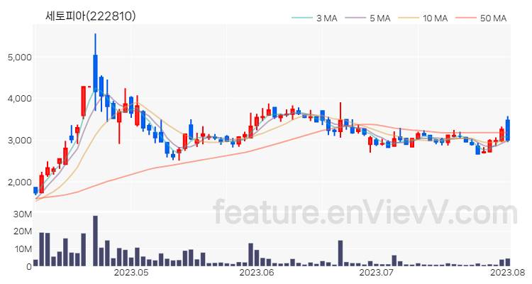 [특징주] 세토피아 주가와 차트 분석 2023.08.02