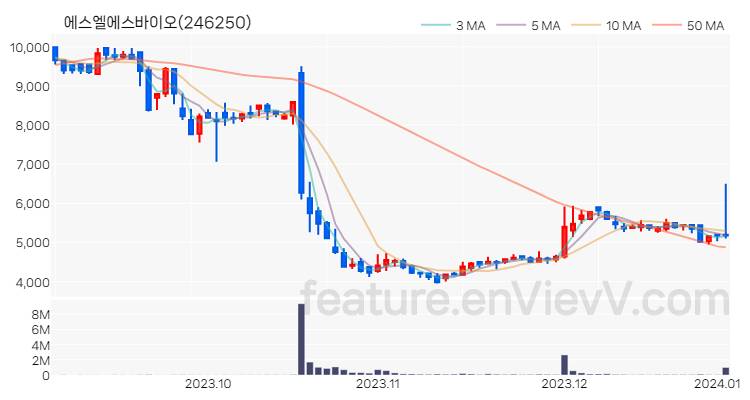 [특징주] 에스엘에스바이오 주가와 차트 분석 2024.01.03