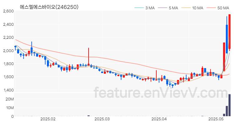[특징주] 에스엘에스바이오 주가와 차트 분석 2025.05.13