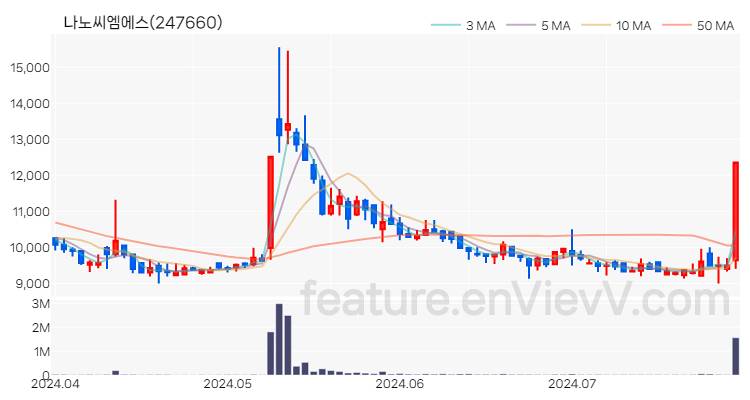 [특징주 분석] 나노씨엠에스 주가 차트 (2024.07.29)