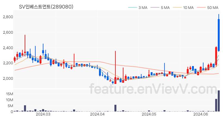 [특징주] SV인베스트먼트 주가와 차트 분석 2024.06.13