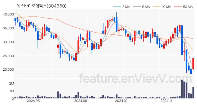 [특징주] 에스바이오메딕스 주가와 차트 분석 2024.11.19