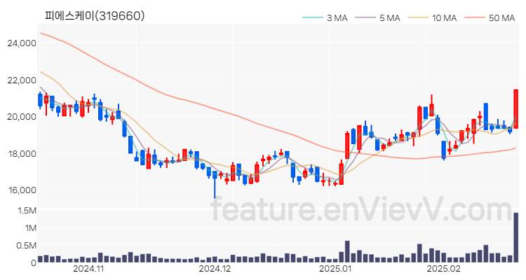 [특징주 분석] 피에스케이 주가 차트 (2025.02.19)