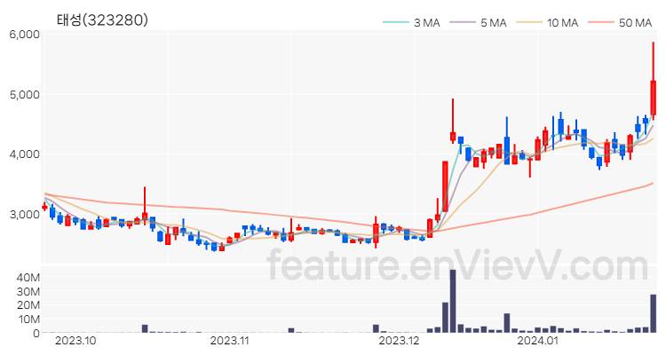 [특징주 분석] 태성 주가 차트 (2024.01.23)