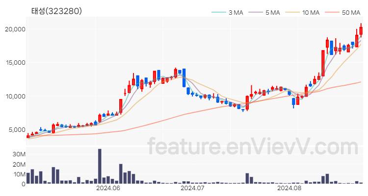 [특징주 분석] 태성 주가 차트 (2024.08.28)