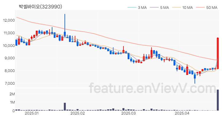 [특징주] 박셀바이오 주가와 차트 분석 2025.04.22