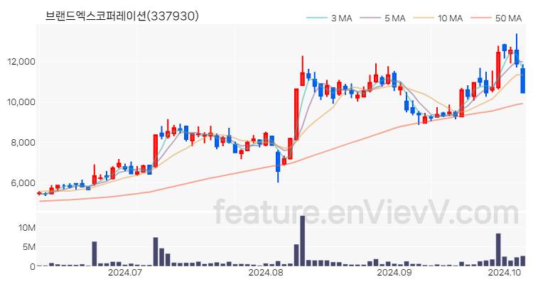 [특징주 분석] 브랜드엑스코퍼레이션 주가 차트 (2024.10.08)