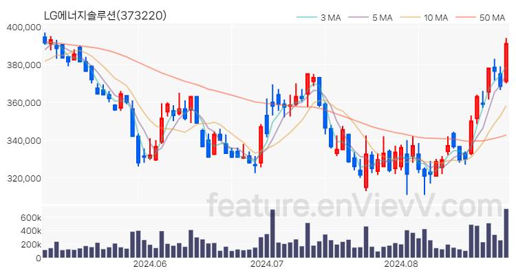 [특징주 분석] LG에너지솔루션 주가 차트 (2024.08.29)