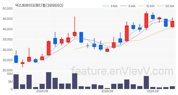 [특징주 분석] 넥스트바이오메디컬 주가 차트 (2024.09.26)