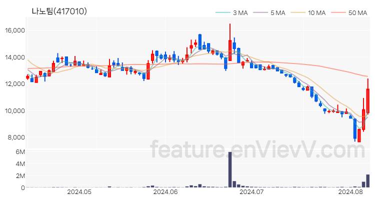 [특징주 분석] 나노팀 주가 차트 (2024.08.08)