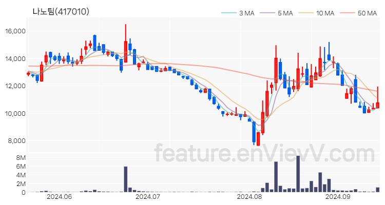 [특징주 분석] 나노팀 주가 차트 (2024.09.13)