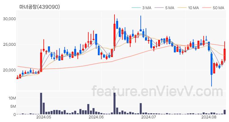 [특징주 분석] 마녀공장 주가 차트 (2024.08.12)