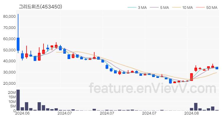 [특징주 분석] 그리드위즈 주가 차트 (2024.08.21)