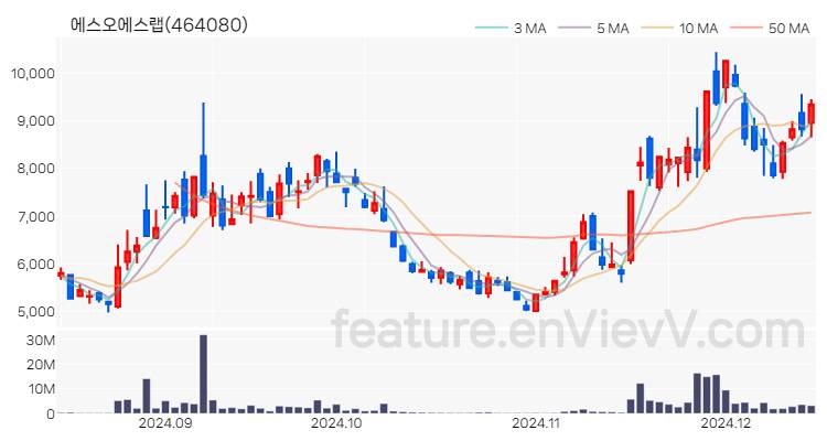 [특징주] 에스오에스랩 주가와 차트 분석 2024.12.13